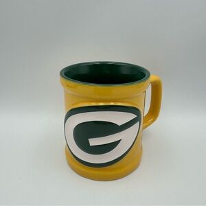 Green Bay Packers Mug 10oz Ceramic Coffee 3D Yellow Green Official NFL Football